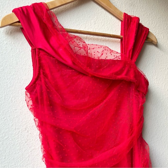 Majorelle Audrina Mini Mesh Dress in Red Size Small - Picture 4 of 14